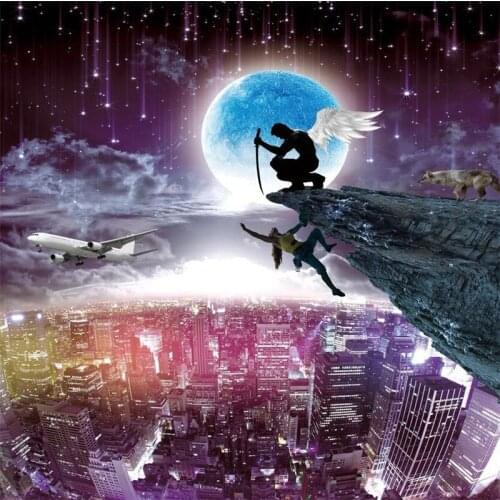 Wellyu Angels to rescue the city under the stars of the creative HD TV wall custom large mural wallpaper papel de parede