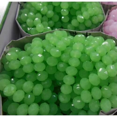 Non-hyaline Green Color 3*4mm 140pcs Rondelle Austria faceted Crystal Glass Beads Loose Spacer Round Beads for Jewelry