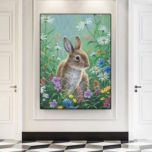 Square round drill 5D DIY Abstract animal rabbit Painting Diamond Embroidery Diamond Painting Cross Stitch mosaic decoration