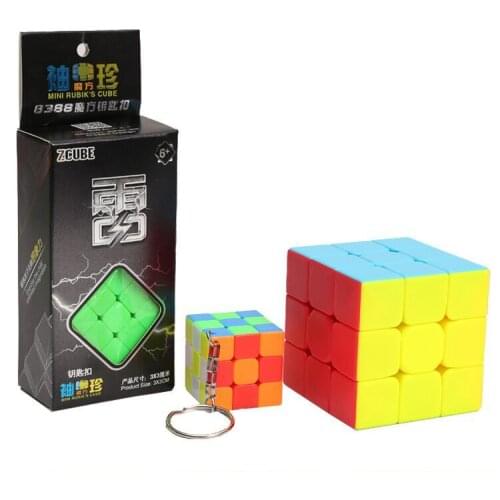 BEST ZCUBE Mini 3x3x3 Magic Puzzle Cube keychain 3cm Professional 3x3 Speed Magico Cubo Key Chain Educational Toys