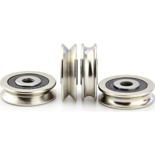 2pcs 6x30 x 8mm Metal Bearing U grooved Sliding Wheel 5mm Diameter Rope Hanging Wheel U-Groove Moving Pulley Roller