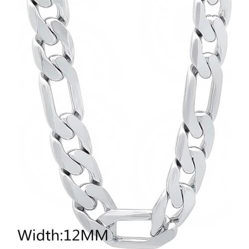 Pure Silver Necklaces For Man 12mm Cuan Link Chain Necklace Chain 18/20/22/24/26/28/30inch Hip Hop Chain Jewelry Accessories