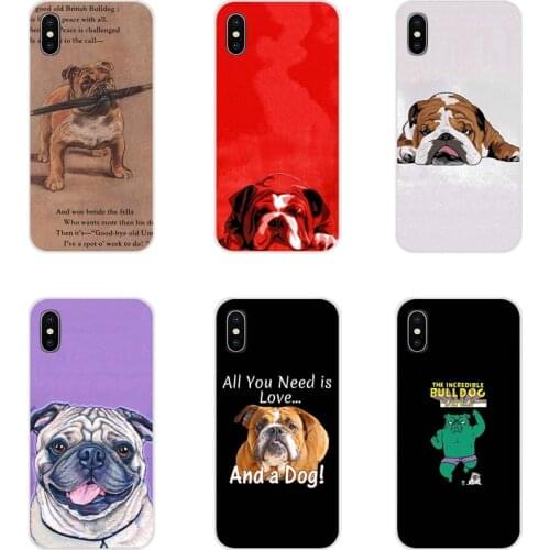 Soft TPU Covers For Apple iPhone X XR XS MAX 4 4S 5 5S 5C SE 6 6S 7 8 Plus ipod touch 5 6 Dog Polynesian English Bulldog Fashion