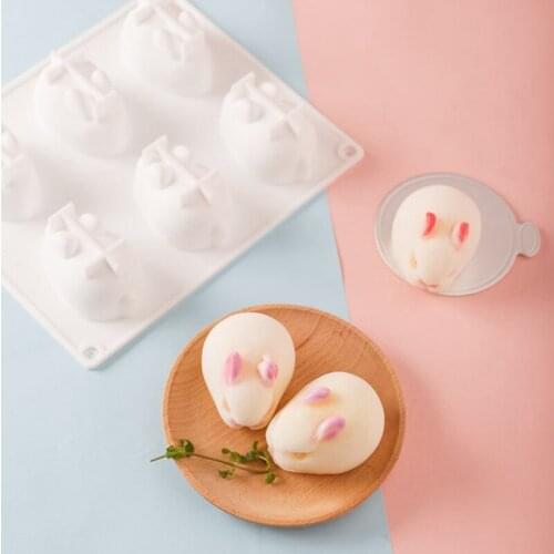 2021 new Creative Food Grade Silicone Rabbit Ice Cream Mold Mousse Cake Chocolate utensils Kitchen supplies