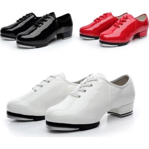 Brand New Hot Sale Patent Leather Clogging Tap Shoes For Men And Women Lace Up Size EU34-EU45 Jazz Clogging Shoe