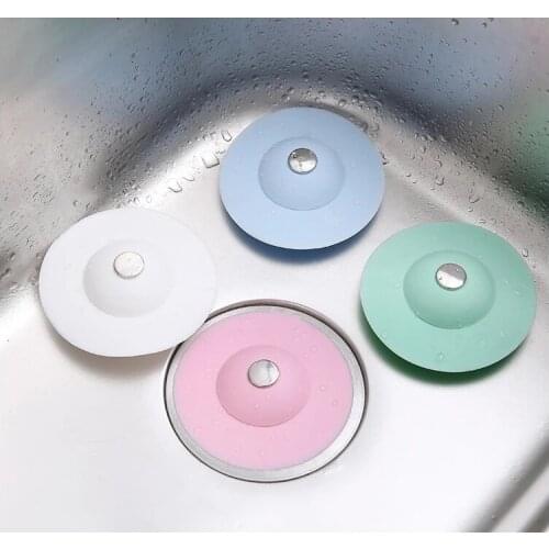 New Kitchen Press Type Odor Proof Sealing Silica Gel Flying Saucer Floor Drain Anti Blocking Plastic Sink Sewer Outlet Filter