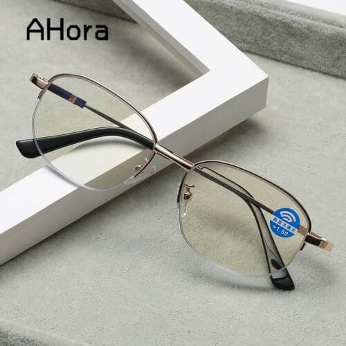 Ahora Alloy Titanium Business Reading Glasses Anti Blue Light Presbyopia Eyglasses Women&Men With +1.0+1.5+2.0+2.5+3.0+3.5