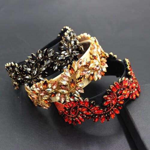 New Baroque Headband Personality S-shaped Inlaid Color Rhinestone Ladies Prom Luxury Travel Headband 831