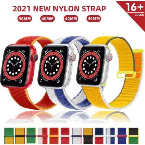 Nylon Solo Loop Strap For Apple Watch Band 38mm 40mm 42mm 44mm Adjustable Buckle Belt Iwatch Series 7 6 5 4 3 2 1 SE Accessories