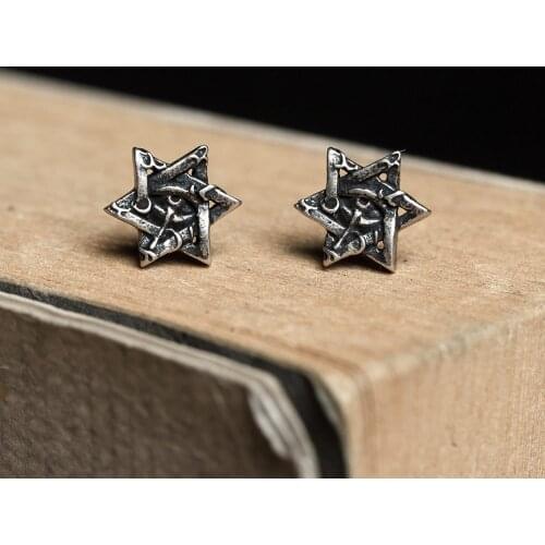 925 Sterling Silver Solar Creeper Stud Earrings Women Punk Earrings Vintage Party Wedding Jewelry Gifts for Girls Women Jewelry