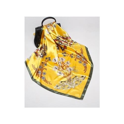 90*90cm New Gerbera Printed Scarf Womens All-match Square Scarf Scarf Decorations Shawl