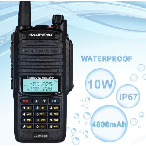 UV-9R Plus Baofeng Waterproof IP67 Walkie Talkie 10W 4800mAh Two Way Ham Radio Dual VHF/UHF FM Transceiver Long Range Interphone