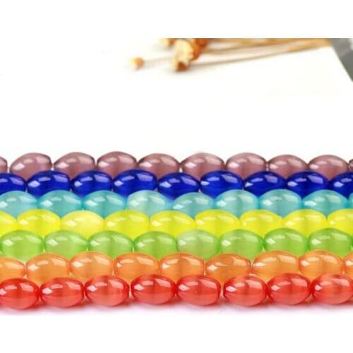 High Quality Cat Eye Stone 8x12/10x14mm Smooth Oval Shape Necklace Bracelet Jewelry DIY Gem Loose Beads 38cm wk182