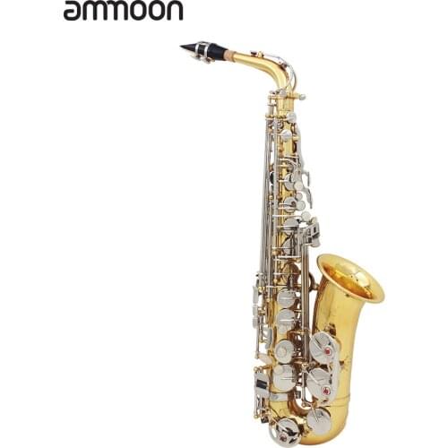 High Quality Brass Eb E-Flat alto Saxophone Sax Glossy Engraved Natural White Shell Button Wind Instrument with Hardshell Case