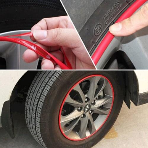 8m Car Wheel Protector Hub Stickers Car Decorative Strip Car Wheel Rim / Tire Protection Care Covers Car-styling Rings