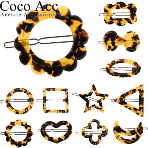 Factory High End Brown Tortoise Shell Acetate & Acrylic Hair Frog Clips High Quanlity Hairgrips Snap Side Clips For Women Girls
