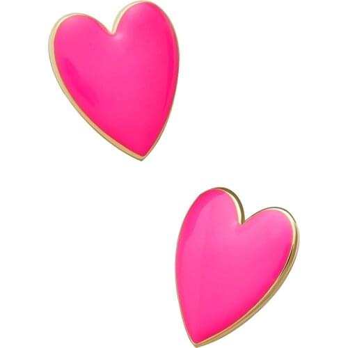 1Pair Korean Big Love Heart Earrings Earings for Women Womens Jewelry Candy Color Enamel Stud Earing Girl Gift E263