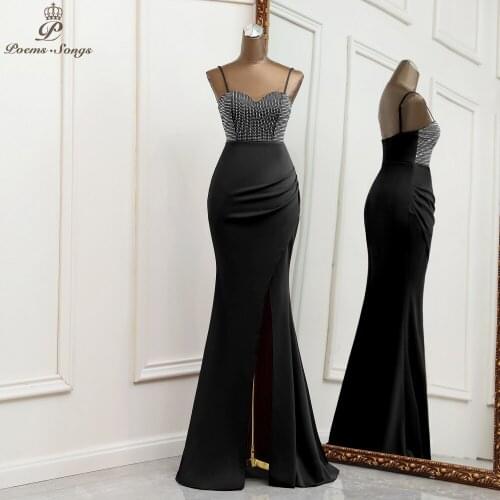 Sexy black color Evening dresses Mermaid prom dress robe de soiree de mariage robe longue Bridesmaid dresses Party dresses