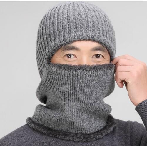 Middle-aged And Elderly Winter Hat For Men Plus Velvet Keep Warm Dad Hat Neck Guard Riding Hood Mens Cap