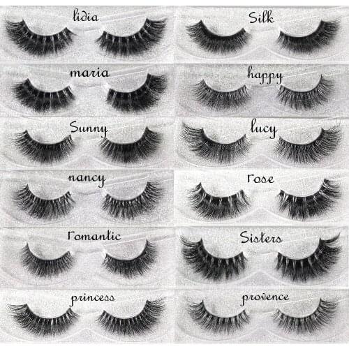 1pc 12styles 3D mink lashes black Band False Eyelash Full Strip cilios posticos Reusable Cruelty-free Thick soft Upper Lash