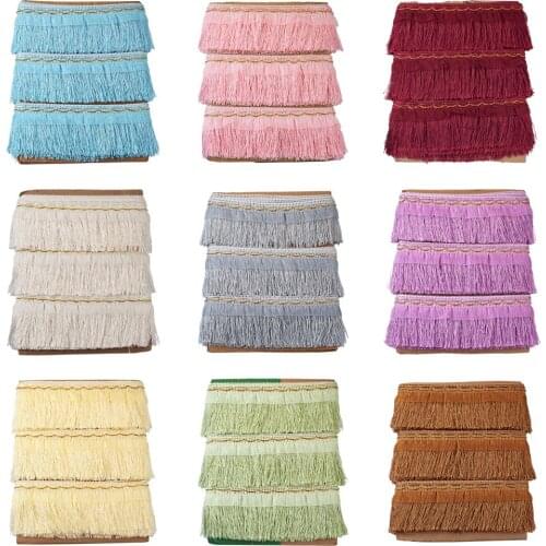 13 Yards Fringe Trim Lace 3.9 Inch Polyester Trimming Tassel Ribbon for Clothes Stage Costume Accessories