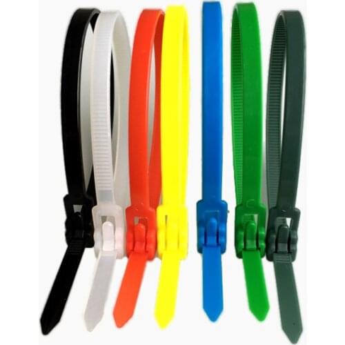 5X200 Releasable Cable tie re-usable Nylon wire zip tie,slacken loosen relax tighten fastening bundle up binding Plastic cord