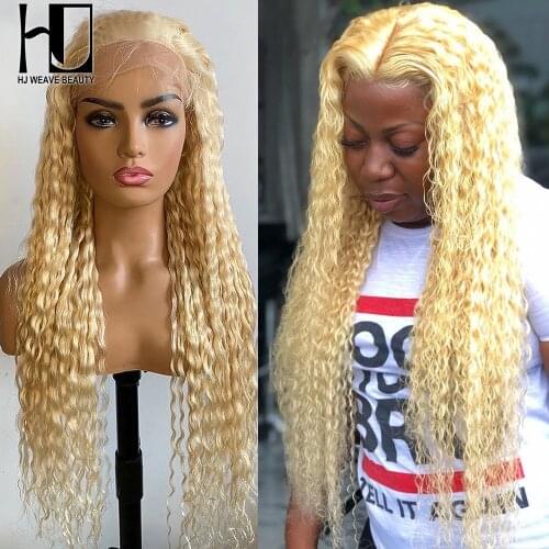 613 Honey Blonde Lace Front Human Hair Wigs Brazilian Loose Deep Wave 180 Density HD 13x4 Lace Front Wig Remy Human Hair Wigs