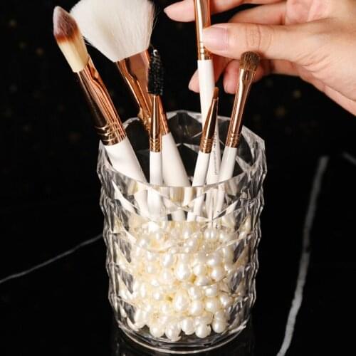 Makeup Brush Holder Strong Acrylic Cosmetic Brush Tool Organizer Pencil Nail polish Lipstick Holder for Dresser Bathroom Desktop