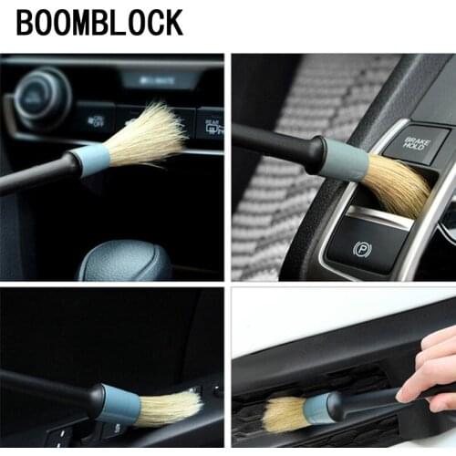 Car Styling Car Detailing Brush Soft Bristle Wood Handle Cleaning Tools For Lada Toyota Corolla c-hr Avensis RAV4 Auris Honda