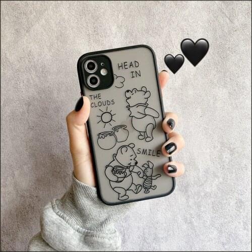 Disney Winnie The Pooh Phone Case for IPhone X / XS / XR / 11 / 12 / Pro / Cartoon Cute Style Anti-fall Silicone Case