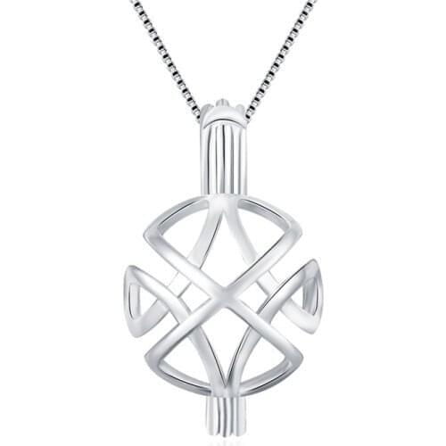 CLUCI 3pcs 925 Sterling Silver Women Cage Pendant Round Ball Shaped Sporty Pendant Hollow Silver 925 Pendant Pearl SC327SB