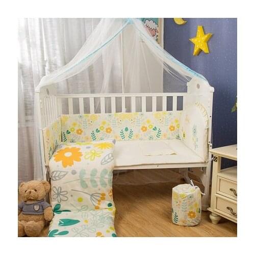 Baby crib bed surrounding five-piece cotton removable and washable baby bed surrounding soft bag anti-collision bedding kit