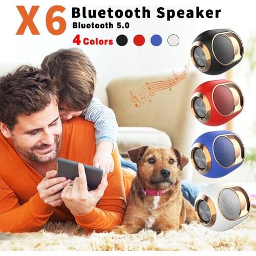 X6 Bluetooth 5.0 Speaker TWS Portable Wireless Loudspeakers For Phone PC Waterproof Outdoor Stereo Music Support TF AUX USB FM