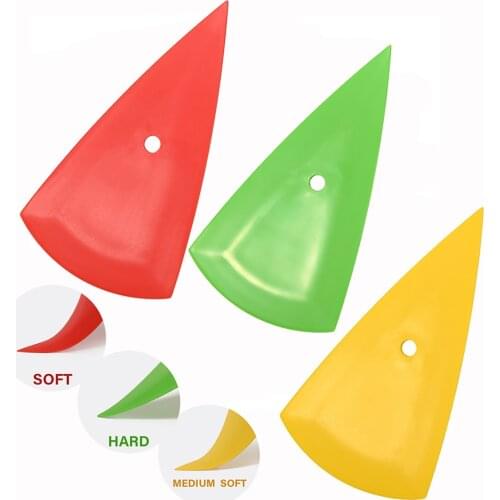EHDIS 3pcs Triangle Plastic Wrapping Squeegee Carbon Fiber Vinyl Film Stickers Go Corner Install Scraper Car Window Tinting Tool
