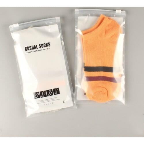 Ferimo 100pcs General transparent socks packaging storage bags plastic clothing zipper bag self sealing bag zip lock translucent