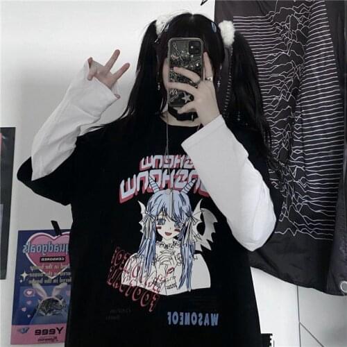 Harajuku Autumn 3DT Shirt Tide Brand Cartoon Printing Loose Long-sleeved T-shirt Streetwear Men Women Top Graphic T Shirts
