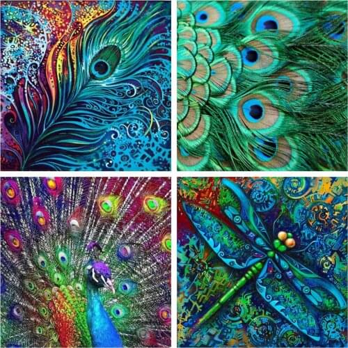 Huacan 5d Diamond Painting Animal DIY Full Square Diamond Art Embroidery Mosaic Abstract Kits Home Decoration