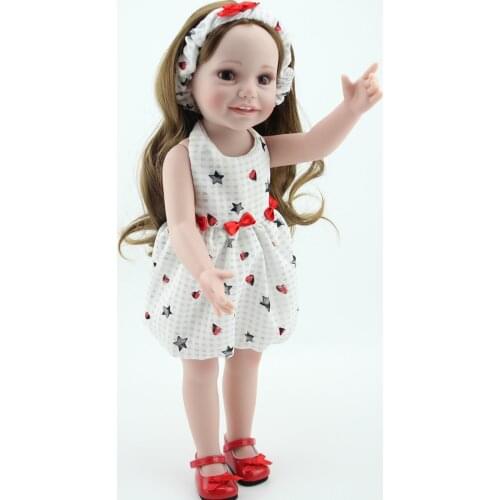 American Reborn Doll 18 inch Full vinyl girl bebe reborn Lifelike princess dress up Doll Toy kids Christmas Gift