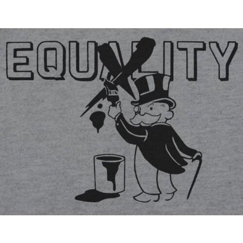 Fashion Men T Shirt Free Shipping New 1% MONOPOLY Parody EQUITY VS. EQUALITY Shirt, Occupy Poverty Koch Protest Tee Shirt