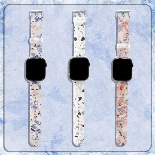 Fashion Glossy Gravel Pattern Wrist Loop Band Smart Strap for Apple Watch Series 6 5 4 3 2 1 SE