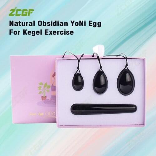 Natural Obsidian YoNi Egg Kegel Women Pelvic Floor Muscle Kegel Exercise Egg Wand Tightening Vaginal Muscles Ben Wa Ball