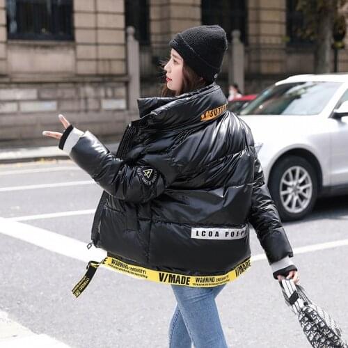 New Sequins Down Parka Women Winter Down cotton jacket Women Loose casual Outwear Female Thick Cotton Padded Basic Coats