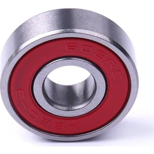 New Hot 1PCS 8x22x7mm 608-2RS-9 red plastic cover chrome steel Bearings high speed rotation high lubrication Bearing for skates