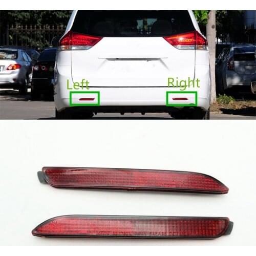 Rear Bumper Reflectors Tail Lights Fog Light For Toyota Sienna 2011-2017