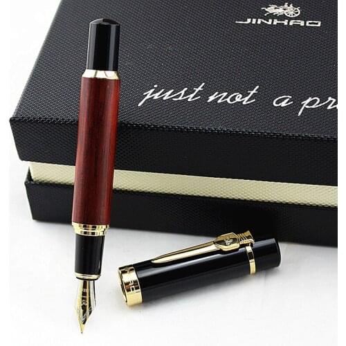 JINHAO 650 Natural Handmade Wood Fountain Pen Full Wooden Beautiful Pen 0.5MM Nib Fashion Writing Ink Pen Gift Set