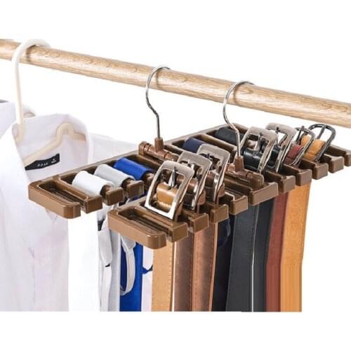 Belt Scarf Tie Storage Rack Multifunction Hanger Holder Closet Shelves Wardrobe Organizer Space Saver Rack Hook Organization