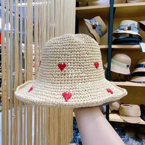 Paper Straw Hat Women Summer Korean Version Of The Sunscreen Cute Hat Eaves Beach Seaside Vacation Sun Cap Foldable Frog Bucket