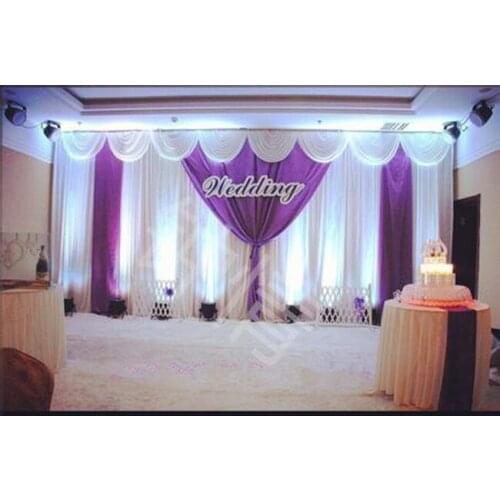 Wedding supplies 10ft*20ft Backdrop Drapes Curtain Wholesale stage decoration Wedding Backdrop With Swag stage decorations