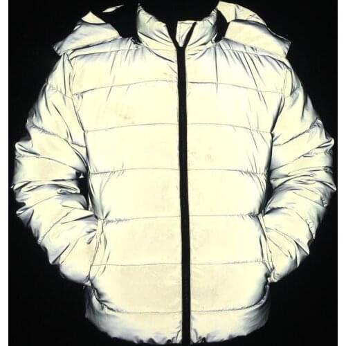 Reflective winter thick jackets me women hip hop night light warm coats fashion parka long sleeve clothing casaco masculino 3XL