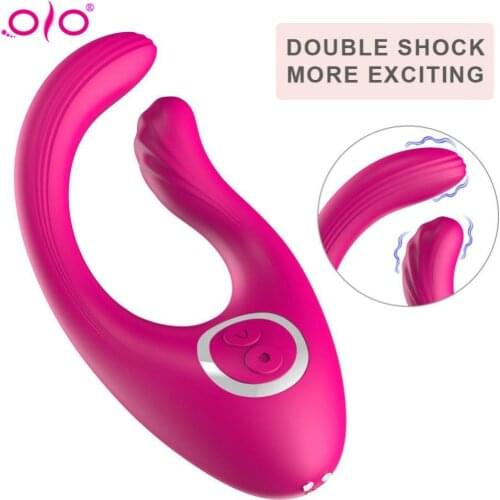 OLO Double-head Vibrator 12 Vibration Modes U Shape Stimulate Vagina Clitoris Women Masturbation Wireless Remote Control Sex Toy